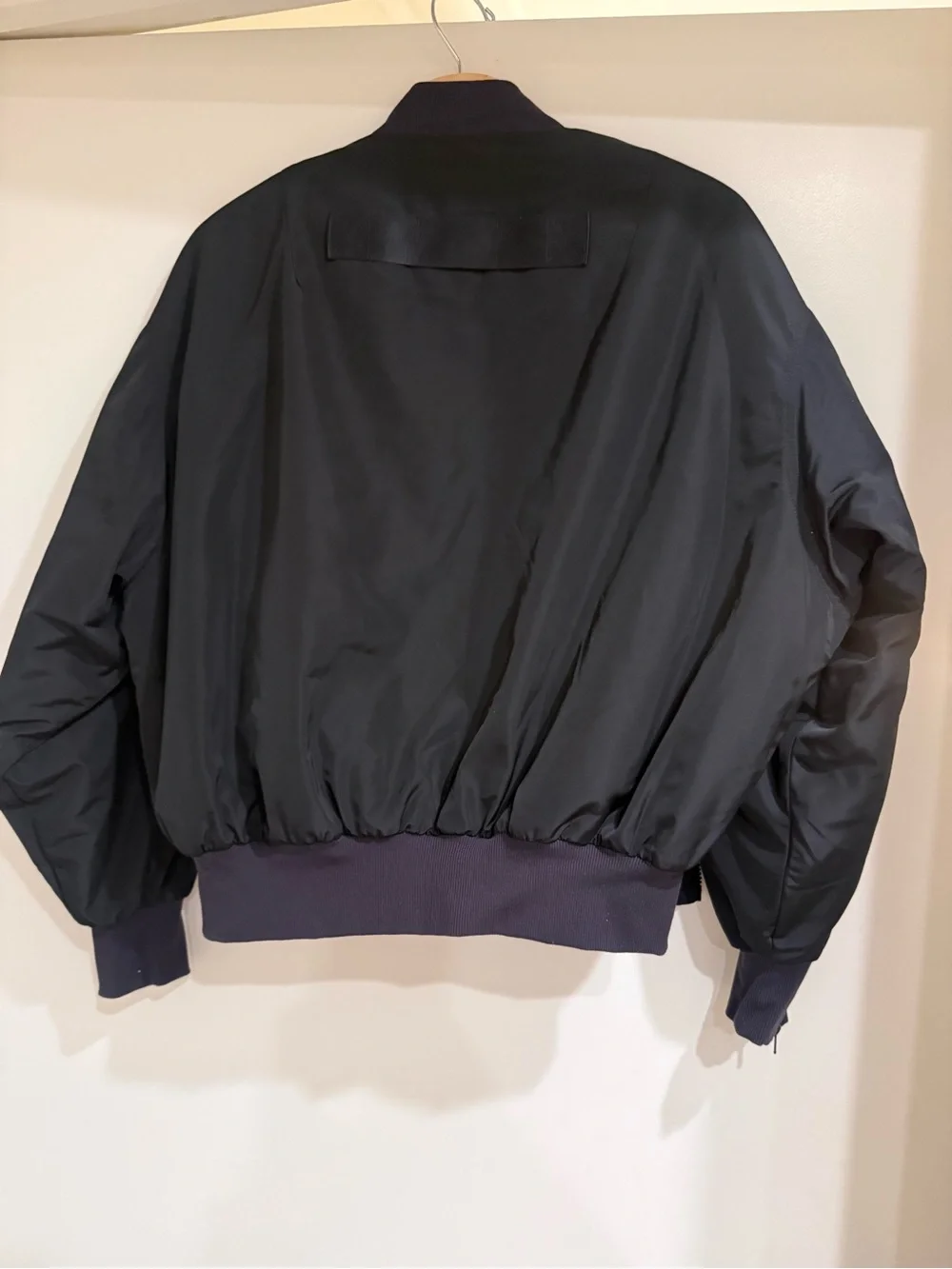 ALO Yoga Black Bomber Jacket with White faux furLining